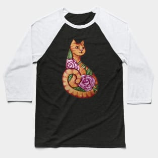 Orange Tabby Cat Baseball T-Shirt